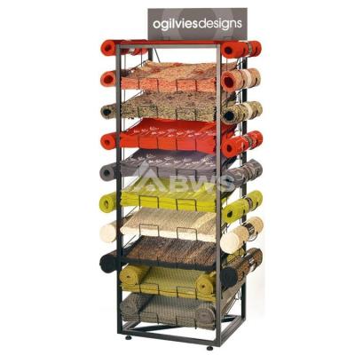 China Customized Style For You Quality Assured Floor Metal Wire Carpet Display Rack Carpet Sample Rack And Display Rack for sale