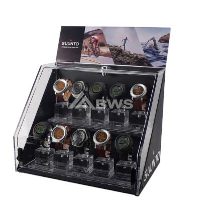 China Customized Style For You Modern Jewelry Display Showcase ODM/OEM 10 Counter Slots Watch Box Acrylic Wrist Display Stand Holder for sale