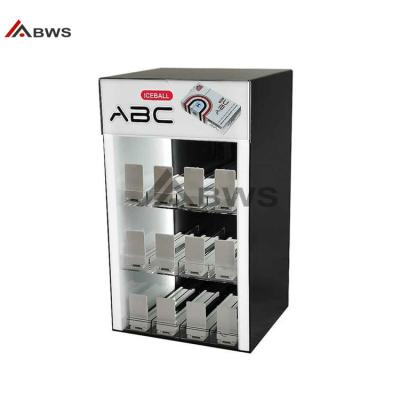 China Customized Style For You Freestanding Design 3-Tier Acrylic Display Case For Cigarette Shop Products Show Mounting Brackets With Led Light for sale