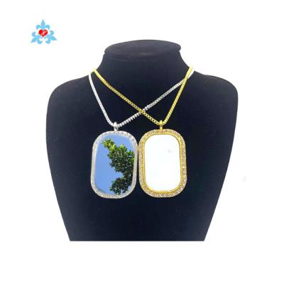 China Office / Career Blank Metal Necklace Sublimation Jewelry Oval Shape Pendant Masks DIY Sublimation Necklace for sale