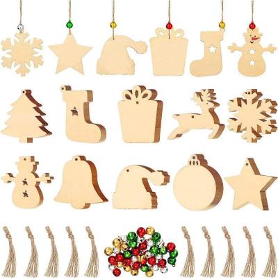 China Wholesale Wooden Christmas Tree Christmas Crafts Europe Ornaments Decorative Snowflake DIY for sale