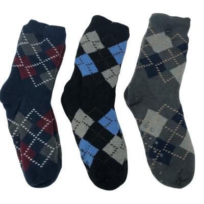 China New Style Super Soft Warm QUICK DRY Classic Men's Adult Slip Home Grid Anti Knock Fuzzy Socks Floor Slippers Socks for sale