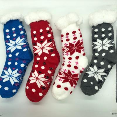 China 2022 Promotion Winter QUICK DRY Women Sleep Slipper Sock Snowflake Anti-skid Keep Warm Cozy Sock for Home Unisex Fuzzy Socks for sale