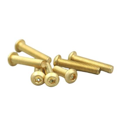 China Brass Hexagon Screws M3M4M5M6M8 Round Cup Copper Screws Hexagon Hollow Screws Brass Bolts for sale