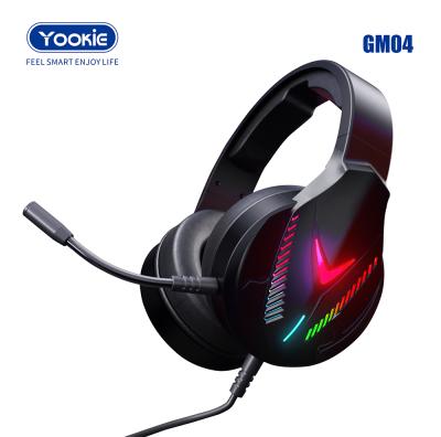 China With RGB-LED light+with MIC YOOKIE gaming usb headphones with MIC and 3.5mm jack and LED light for PC, computer, mobile, ps4, gamer for sale