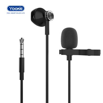 China Wholesale Mini Wired 3.5mm Lapel Collar Link Clip In-Ear Mic Microphone For Live Streaming /Live Broadcast Earphone for sale