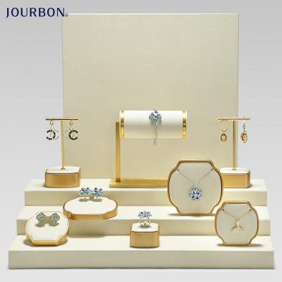 China Jourbon New Arrival Mircofiber Jewelry Display With White Microfiber For Ring Earring Necklace Showcase Jewelry Pendant Holders for sale