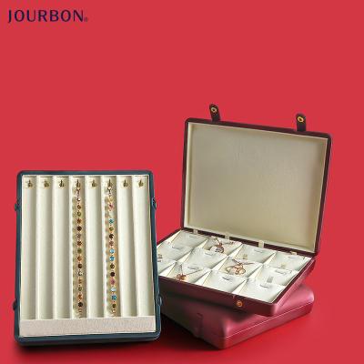 China Wholesale Luxury Leather Mircofiber Jourbon Cross PU Jewelry Gift Box Custom Logo Printed Packaging Box Display Tray for sale