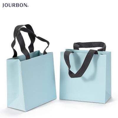 China Jourbon Recyclable Custom Colored Logo Cheap Printed Gift Paper Jewelry Bag With Handles for sale