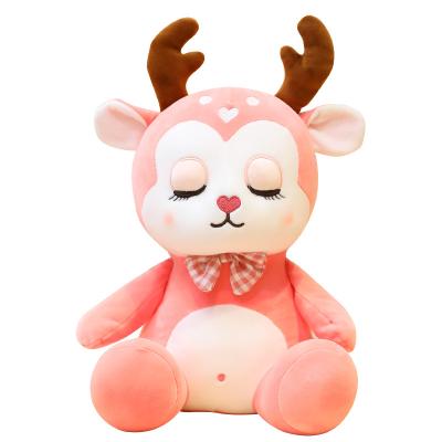 China Wholesale Flower Doll Cute Plush Toy Deer Soft Filling Animal Children Christmas Custom From Doll Factory Eco-Friendly Deer Gift for sale