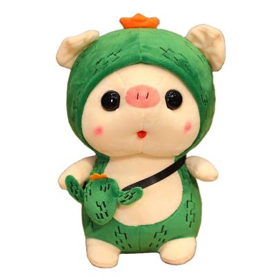 China Eco-Friendly Piggy Wears Hat Cross Dress Plush Doll Toy Home Decoration Animal Cartoon Doll Wholesale for sale