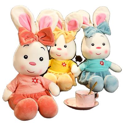 China Factory Direct Sale Eco-Friendly Material Cute Stuffed Rabbit Toy Rabbit Bowknot Is Rabbit Ragdoll Girl Sleeping In Bed Birthday Gift for sale