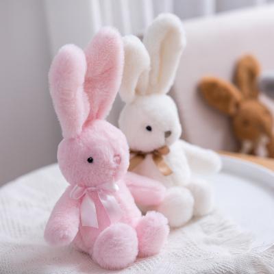 China Eco-friendly Doll Rabbit Rabbit Bow Tie Stuffed Plush Toy Doll Gift Custom Wild Animal Wholesale for sale