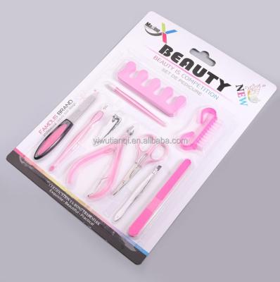 China Daily 10 Nail Care Tools In 1 Home Simple Nail Care Beauty Kits Manicure Tools for sale