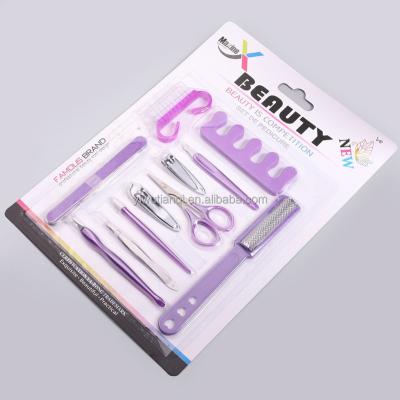 China Daily Nail Care Tools 11 In 1 Home Simple Nail Care Beauty Kits Manicure Tools for sale