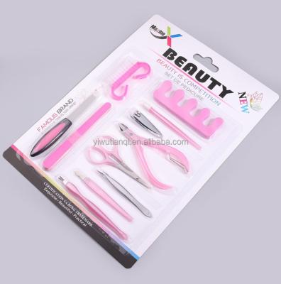 China Daily Nail Care Tools 11 In 1 Home Simple Nail Care Beauty Kits Manicure Tools for sale