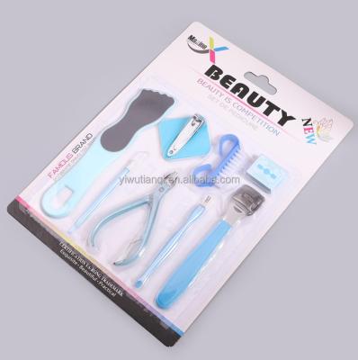 China Daily Nail Care Tools 9 In 1 Home Simple Nail Care Beauty Kits Manicure Tools for sale