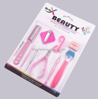 China Daily 10 Nail Care Tools In 1 Home Simple Nail Care Beauty Kits Manicure Tools for sale