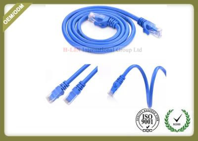 China Cabo de remendo azul 24AWG da rede da cor Cat6 com o conector da tomada RJ45 à venda