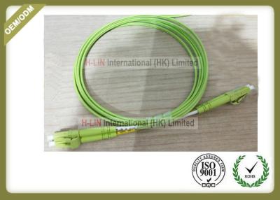 China Conector del LC de la chaqueta del cable de fribra óptica LSZH del duplex OM5 con color verde claro en venta