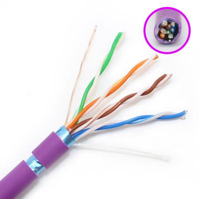 China Aislamiento del HDPE del cable de la red de la categoría Cat5e del FTP con la chaqueta púrpura del color en venta