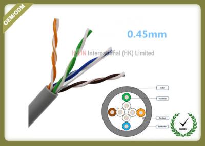 China Instalación interior del sólido del cable Cat5e U/UTP 4x2x0.48 Cuprum de la red de la fibra de la chaqueta de LSZH en venta