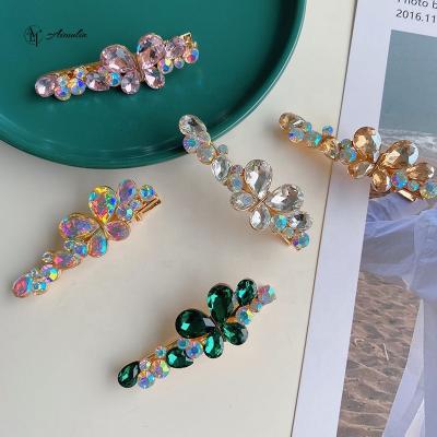 China Women Friendly Material Girls Fashion Style Flower Butterfly Hair Clips Baroque Korean Rhinestone Hair Pins for sale