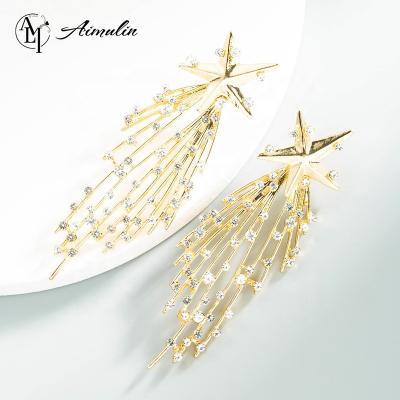 China FASHIONABLE Stud Earrings Wholesale Women's Meteor Shower Diamondgold Stud Earrings for sale