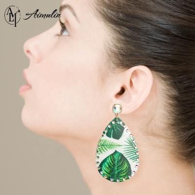 China FASHIONABLE Earings for Women 2021 Summer Printed Leather Earrings With Diamond Earrings Channel Earring Wholesale Earings for sale