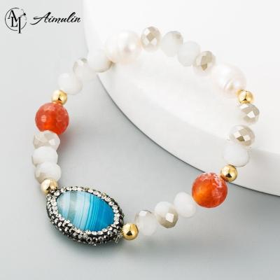 China Ethnic High-end Fashion Women's Exquisite Bracelets and Charms Agate Crystal Charm Bracelet for sale