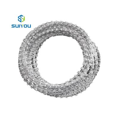 China Easily Assembled Single Type Stainless Steel 450MM COIL Razor Wire for sale