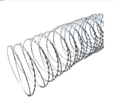 China Easily Assembled Factory Bto 22 Bto 30 CBT 60 Coil Cbt65 Razor Blade Fencing Wire Barb Wire Concertina Cross Hot-Dip Galvanized Razor Barbed Wire for sale