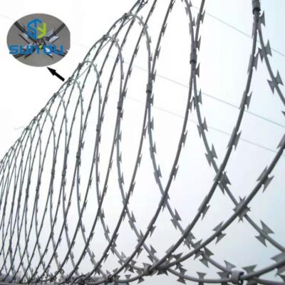 China BTO-22 Easily Assembled SY Hot Selling Galvanized Concertina Type Razor Barbed Wire for sale