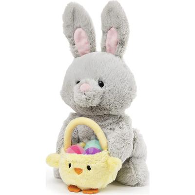 China Cute Ester Bunnny Eggs Plush Toys Gift Wholesale Easter Day Gifts Stuffed Toy Basket for sale