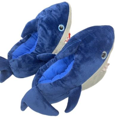 China Newest Fashion Plush Shark Plush Fashion Trend Shark Slippers Winter Newest Stuffed Home Slippers Kids Warm for sale