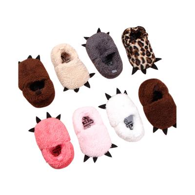 China China Durable Indoor Bedroom Toy Slippers Flat Furry Animals Soft Animal Dinosaur Claws Cute Claw Cotton Nice Plush Slipper Child for sale