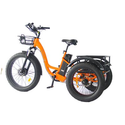 China 2022 New 7 Speed ​​Aluminum Fat Tire 3 Wheel Electric Tricycle With Snow Tire for sale