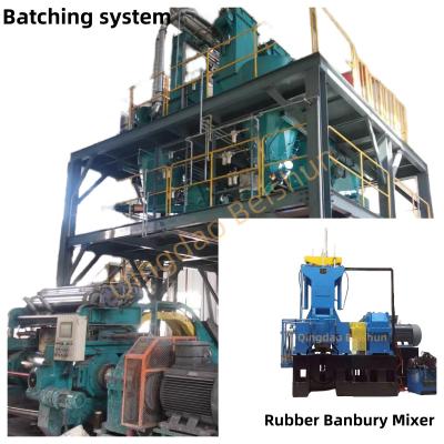 Chine 80L Working Volume Falling Type Rubber Banbury Mixer Adopts Automatic Batching System à vendre