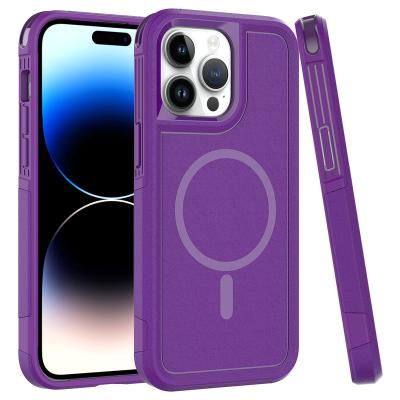 China 2023 Wholesale shockproof 2 in 1 hard PC hybrid tpu case for iphone 14 pro 13 max wireless charging cover for iphone 13 mini 12 678 plus for sale