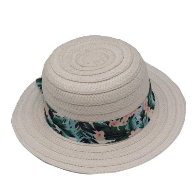 China Flat character flower elegant belt straw hat girls models spring and summer outing sun protection sun hat fashion all-match for sale