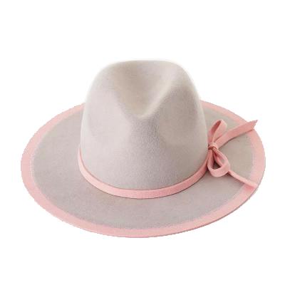 China Wholesale Character Lady Fedora 100% Wool Felt Wide Brim Fedora Hats For Women for sale