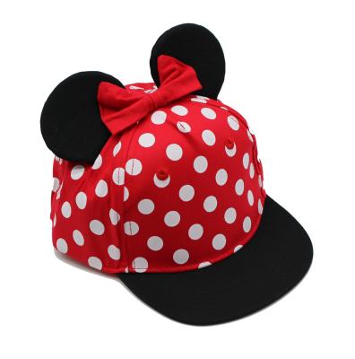 China JOINT Custom Lovely Girls' Cotton Hat Children's Baseball Hat With Ear And Bow for sale