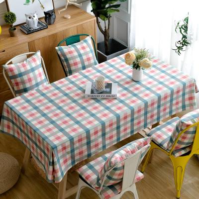 China Custom Modern Simple Washable Table Cloth Checkered Oilproof Coffee Tea Linen Table Cloth for sale