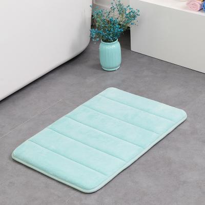 China Wholesale Washable Household Sponge Mat Thickness Polyester Custom Bath Mat With Contracted Stripe for sale