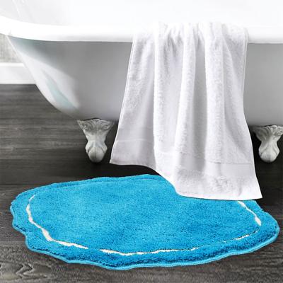 China Washable Wholesale Sheet Shaped Cloud Shaped Soft Absorbent Fluffy Bath Room Flocking Floor Anti Slip Bath Mat for sale