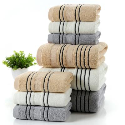 China Hot-selling Soft Household Pure Cotton Face Towel Safe For Kids And Comfortable 32 Ply Double Stripe for sale