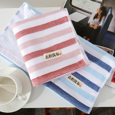 China Hot Sales Child Safe Customized To Color Striped Soft Cotton Multicolor Face Hand Towel 32 Strands Of The Yarn for sale