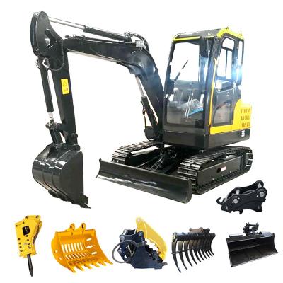 China Excavadoras Escavator Machinery 1.5 Ton 2t Mini Earthmoving Excavator Digger Excavator With Breaker Auger Attachment for sale