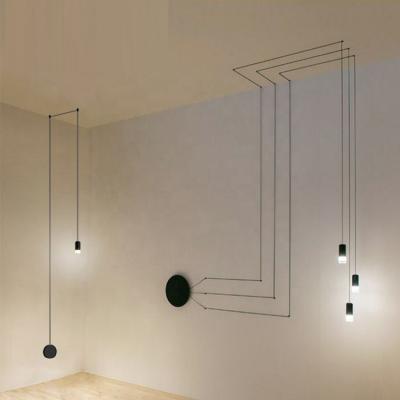 China ODM Residential Post Office Zhongshan Factory Long Room Exhibition Gallery Modern Simple Design LED Cable Wall Hanging Light For Gallery Show Room for sale