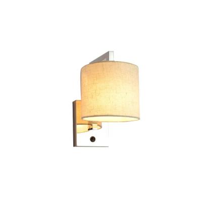 China New Arrival Decor Stainless Steel Switch Hotel Lobby Decoration Light Wall Lamp Fabric for sale